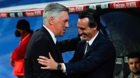 Carlo Ancelotti et Unai Emery, le 25 septembre à Madrid