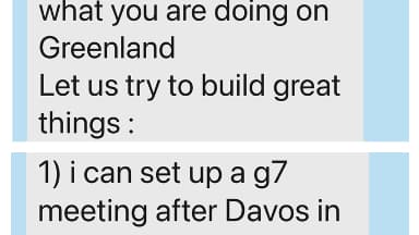 Le message privé envoyé par Emmanuel Macron à Donald Trump et publié par le président américain Donald Trump ce mardi 20 janvier sur Truth Social. 