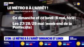 Lyon: le métro B à l'arrêt ce week-end prolongé en raison de travaux