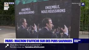Paris: Macron s'affiche sur des collages sauvages