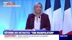 Marine Le Pen: "La manipulation autour de l'âge pivot m'apparaît très révélatrice"