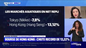 La Bourse de Hong Kong observe une chute de 13,22%, la plus forte depuis la crise boursière asiatique de 1997