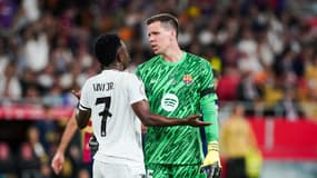 Le gardien du Barça Wojciech Szczesny face au Real le 26 avril 2025 à Séville