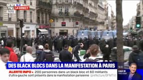 Paris: un black bloc de 200 personnes présent dans la manifestation, annonce la préfecture à BFMTV
