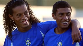 Ronaldinho et Kleberson avec le Brésil