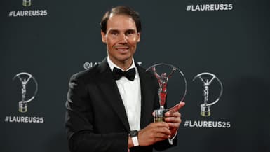 Rafael Nadal aux Laureus Awards, le 21 avril 2025 à Madrid