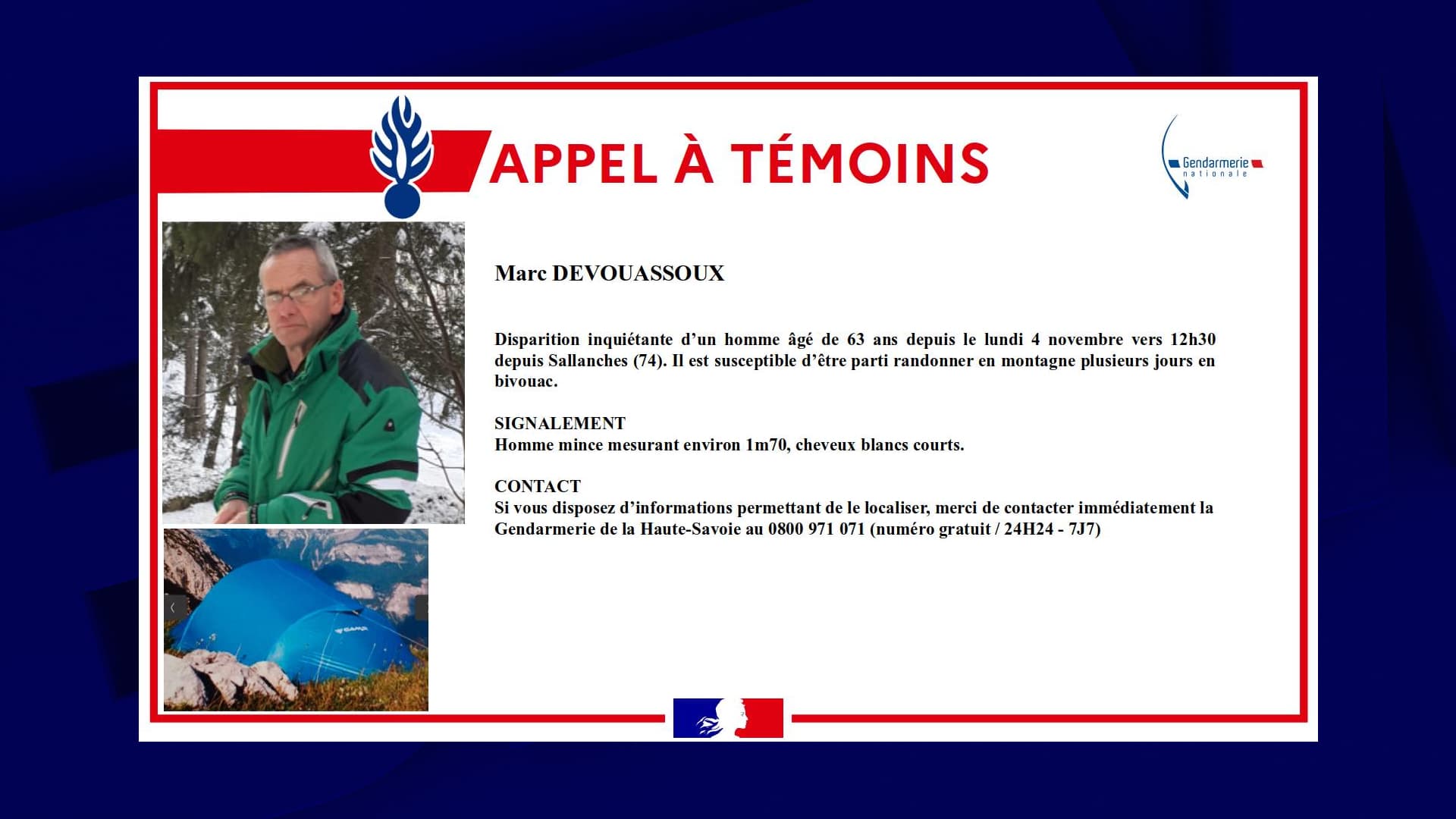 Haute-Savoie : la gendarmerie lance un appel à témoins pour retrouver ...