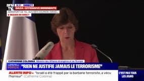 Catherine Colonna, ministre des Affaires étrangères et de l'Europe: "Nous demandons que tous les otages soient libérés immédiatement et sans condition, pas de chantage"