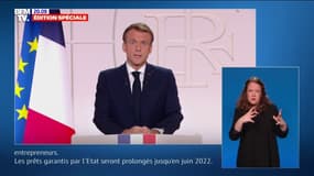 Emmanuel Macron: "Les prêts garantis par l'État seront prolongés jusqu'en juin 2022"