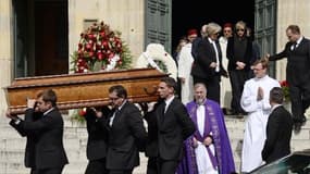 Les obsèques de Francesco Smalto, le 10 avril 2015 à Neuilly-sur-Seine, dans les Hauts-de-Seine.