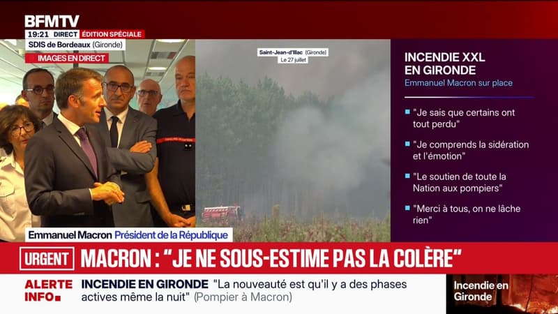 Incendies en France: Emmanuel Macron parle de la "situation la plus dure jamais mesurée depuis la Seconde Guerre mondiale"