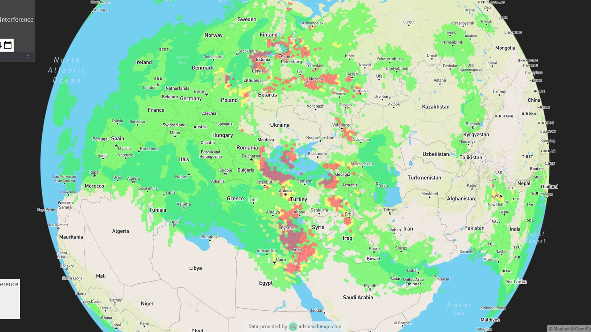 Le niveau d'interférences en Europe analysé par GPSJAM