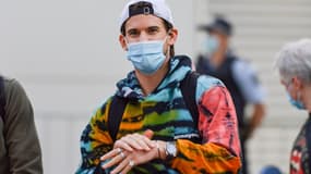 Dominic Thiem à sa descente d'avion ce jeudi