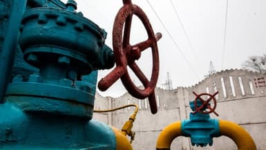 Une valve de pipeline dans une station de gaz à Kiev.