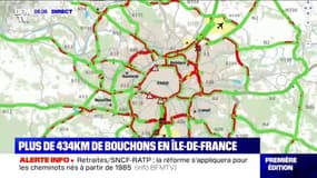 Grève: 434km de bouchons en Île-de France à 8h