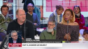 #Soldes - "Avancer les soldes, ça mettra les petits et les grands commerçants sur le même pied d'égalité" @FrancisPalombi1, confédération des commerçants de France.  #GGRMC