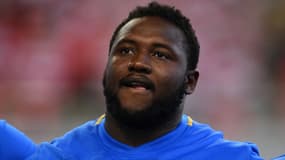 Le rugbyman italien Cherif Traorè, à Kobe le 16 juin 2018