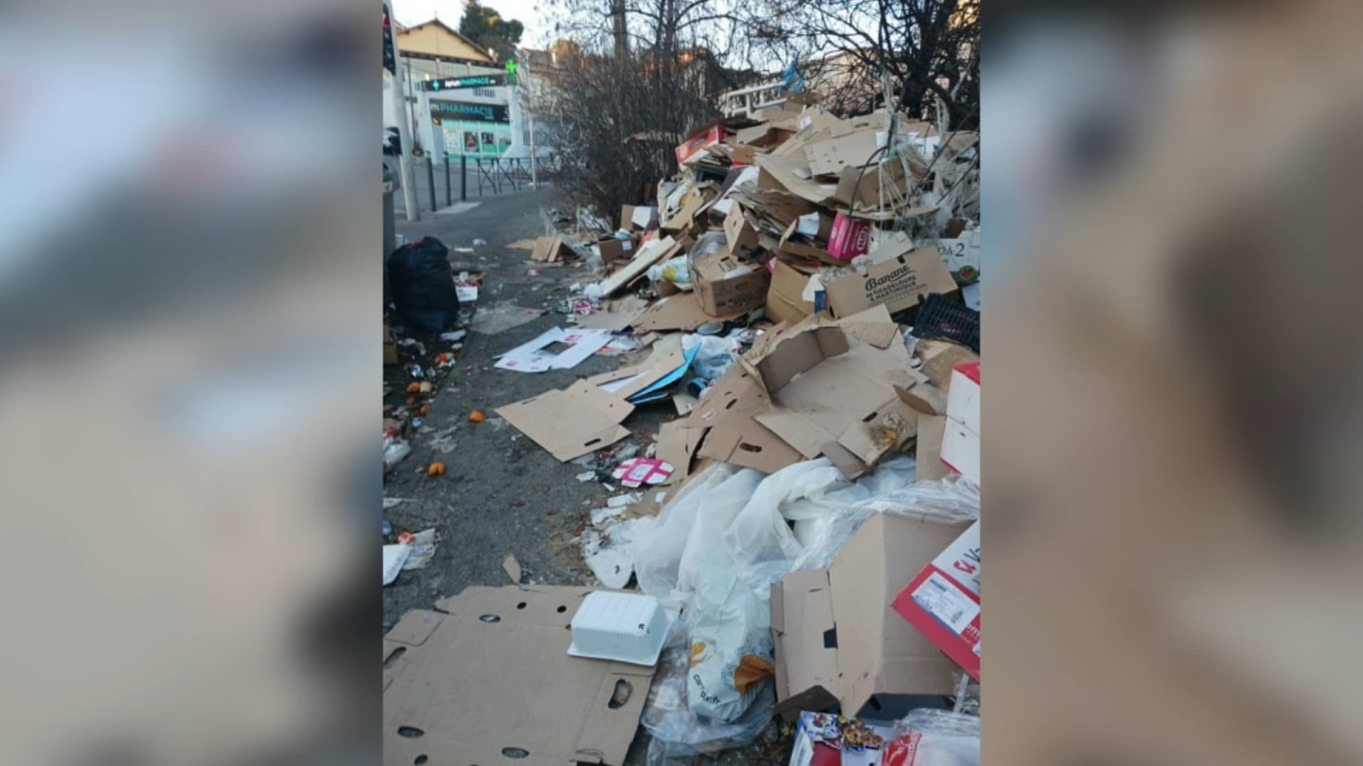 Les déchets non ramassés s'amoncellent aux portes de l'hôpital Nord de Marseille. Les déchets non ramassés s'amoncellent aux portes de l'hôpital Nord de Marseille.