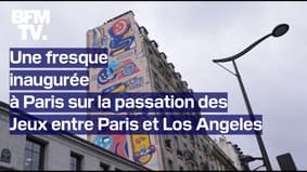 Paris: une fresque illustrant la passation des Jeux entre Paris et Los Angeles inaugurée