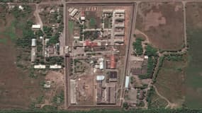 Une image satellite du village d'Olenivka, en Crimée, le 27 juillet 2022