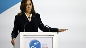 La vice-présidente américaine Kamala Harris lors du Forum de Paris sur la Paix, le 11 novembre 2021