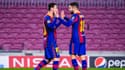 Lionel Messi et Jordi Alba, à Barcelone le 16 février 2021