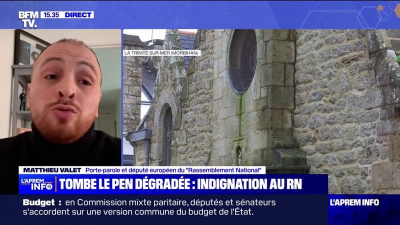 Matthieu Valet (RN) sur la dégradation de la tombe de Jean-Marie Le Pen: 