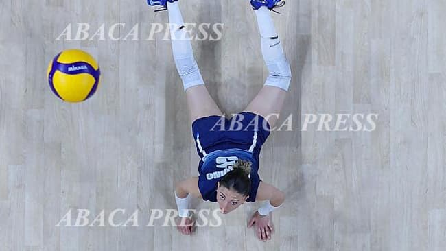 Amandine Giardino, volleyeuse de l'équipe de France lors des JO de Paris 2024.