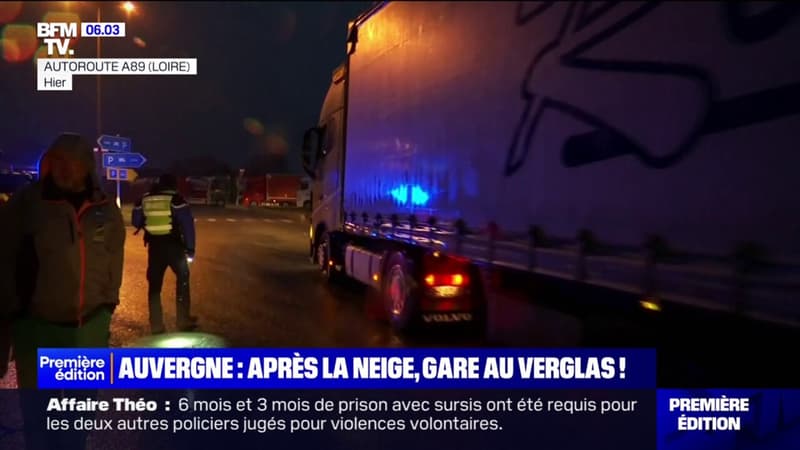 Neige dans la Loire: des chauffeurs routiers contraints de s'arrêter pour la nuit
