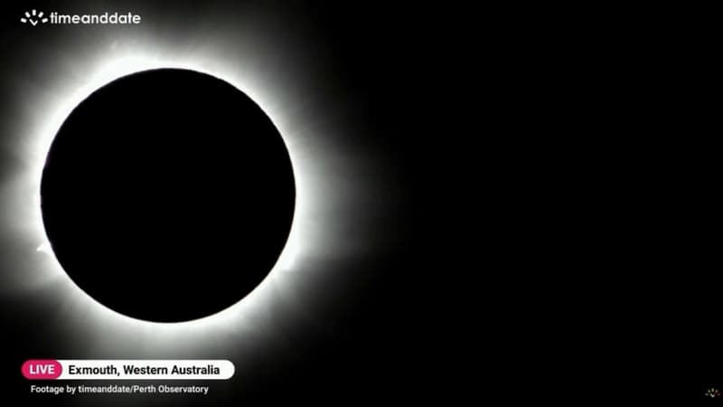 Les images fascinantes de l'éclipse solaire totale observée depuis l'ouest de l'Australie