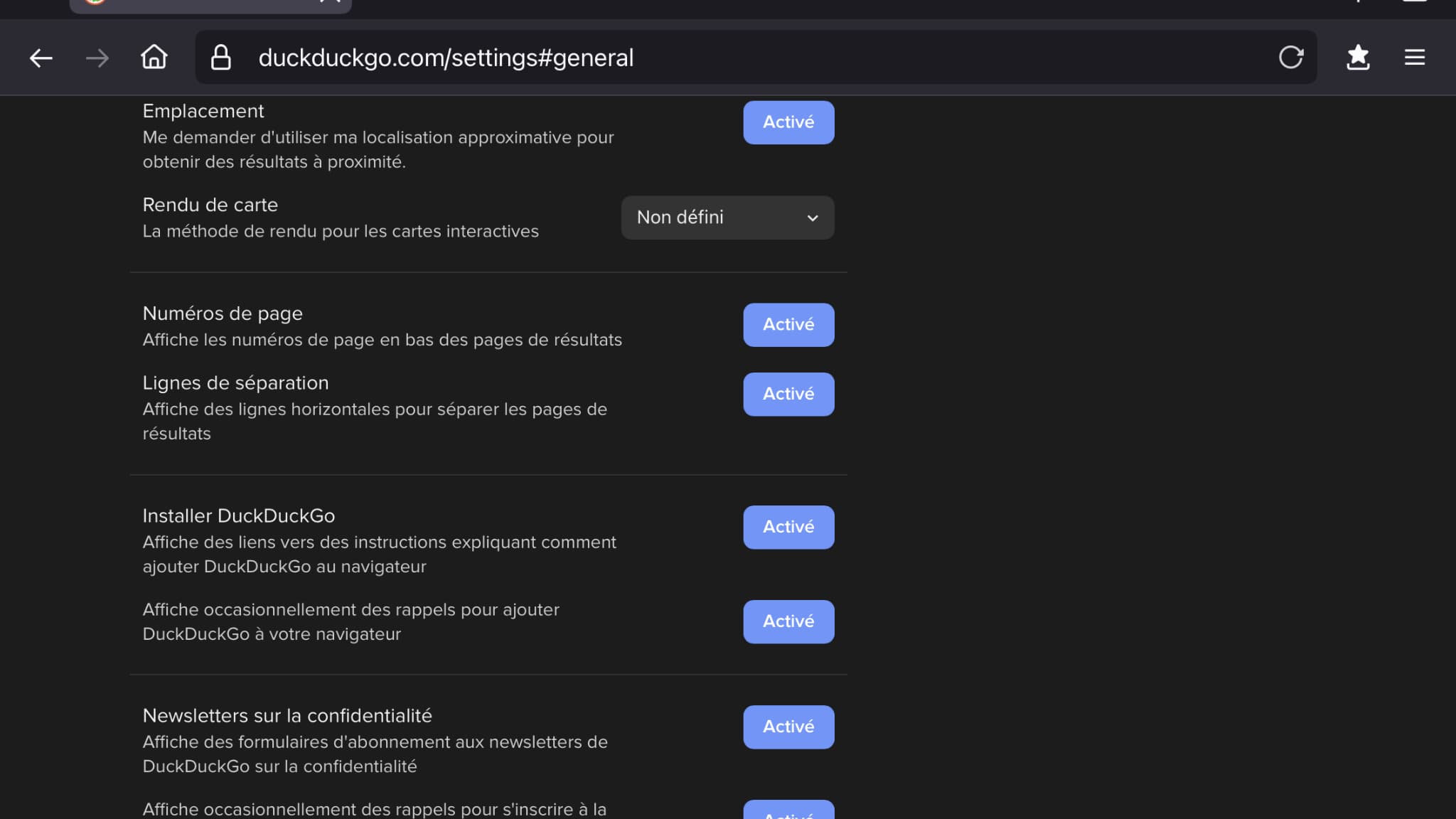 Le moteur de recherche DuckDuckGo permet de personnaliser son expérience et d'éviter la pub.