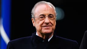 Florentino Perez lors du quart de finale aller de la Ligue des champions entre Chelsea et le Real Madrid (0-2), le 18 avril 2023 à Stamford Bridge