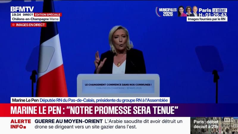 "Le Rassemblement national doit devenir aussi un rassemblement municipal", affirme Marine Le Pen