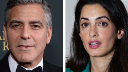 L'acteur George Clooney et sa fiancée, l'avocate Amal Alamuddin.