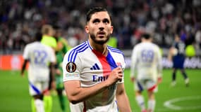 Rayan Cherki buteur pour Lyon en quart de finale aller de Ligue Europa, 10 avril 2025