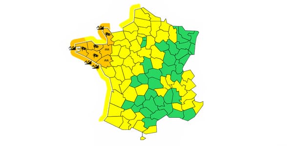 Six départements du Nord-Ouest sont en alerte orange. Six départements du Nord-Ouest sont en alerte orange.