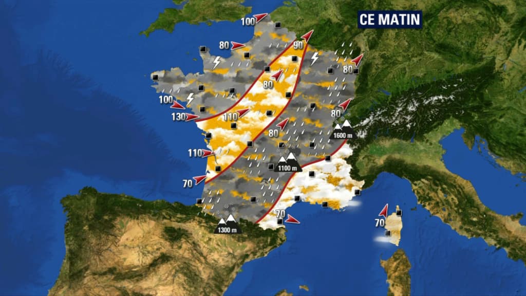 La météo prévue ce lundi matin (4 mars) La météo prévue ce lundi matin (4 mars)