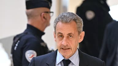 Nicolas Sarkozy au tribunal judiciaire de Paris le 25 mars 2025, jugé pour le financement libyen présumé de sa campagne présidentielle en 2007.