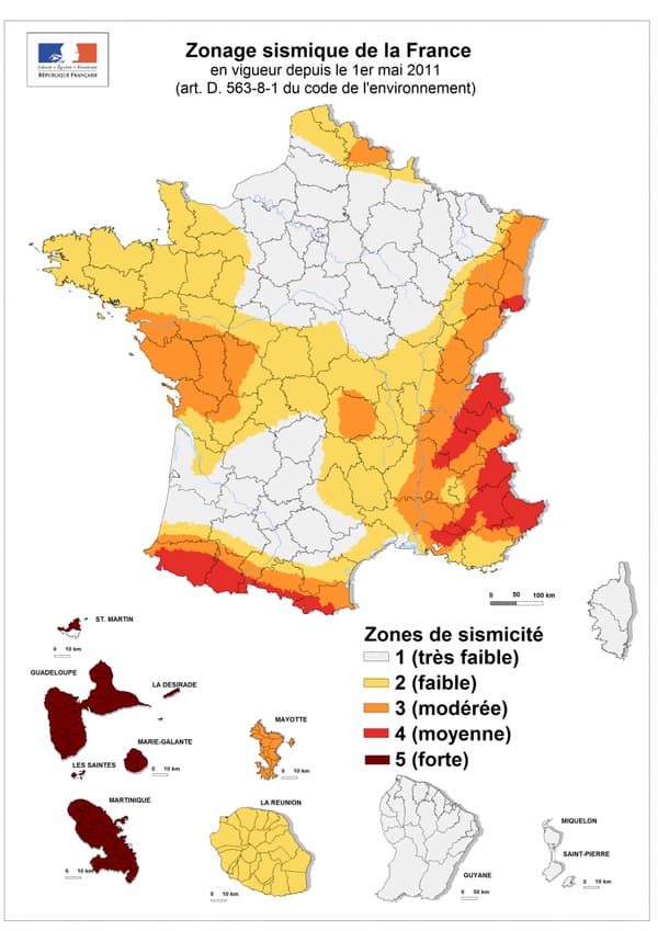 Zonage sismique de la France 