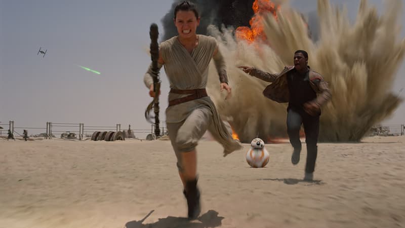 Rey, Finn et BB8, nouveaux personnages de Stars Wars