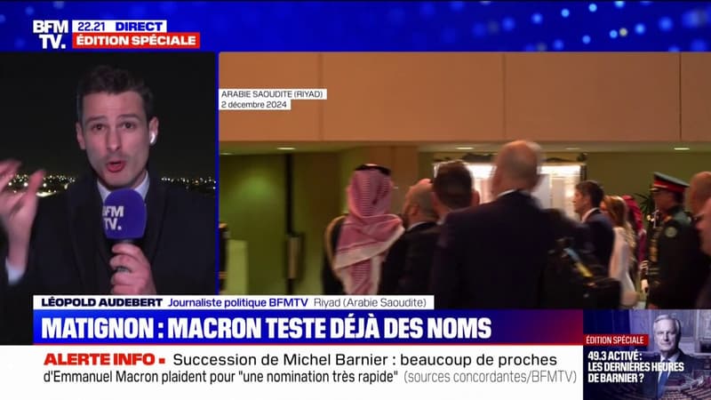 Menace de censure du gouvernement: Emmanuel Macron teste des noms pour remplacer Michel Barnier à Matignon