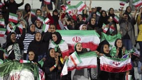 Des iraniennes lors du match de football amical entre l'Iran et la Bolivie.