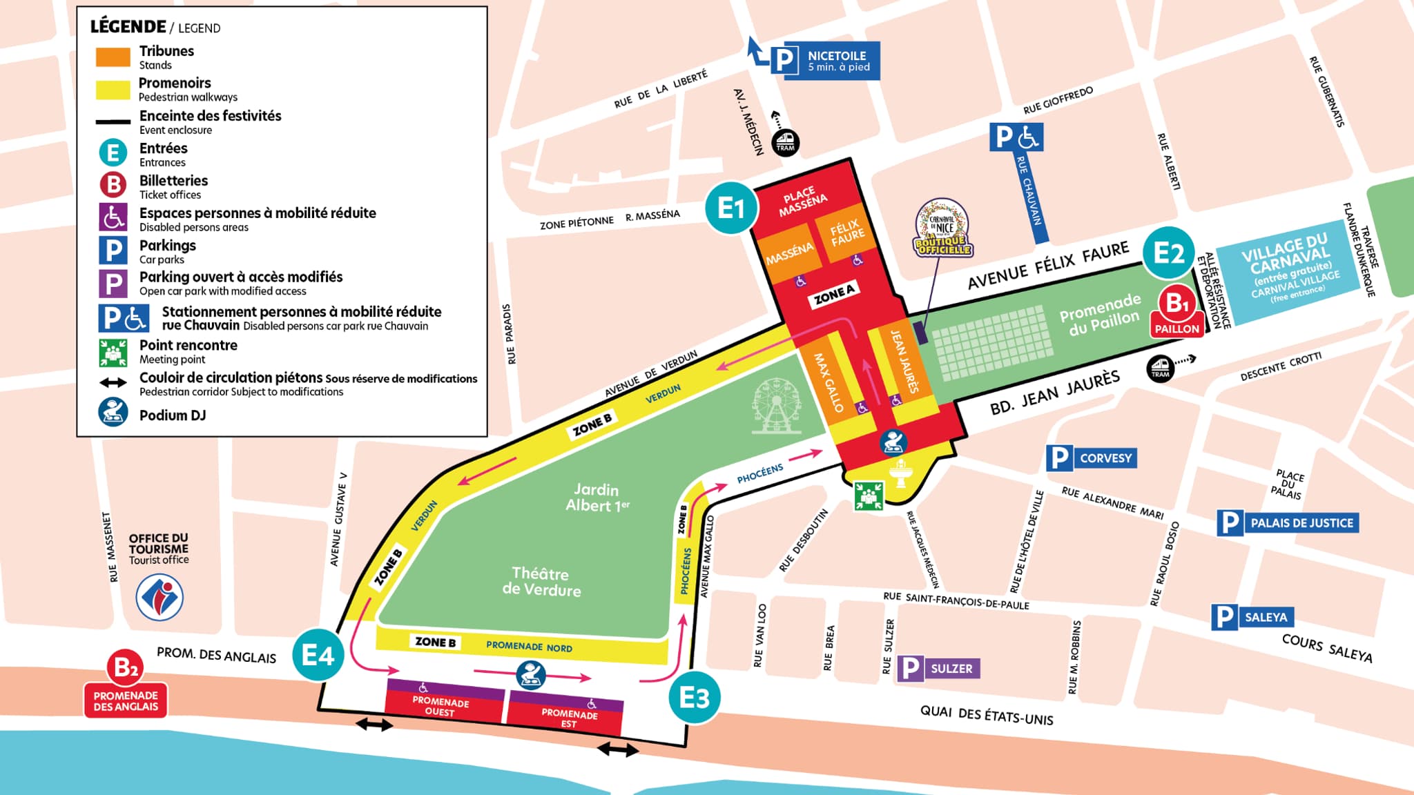 Le plan du carnaval de Nice 2025 (Alpes-Maritimes), qui a lieu du 12 février au 2 mars. Le plan du carnaval de Nice 2025 (Alpes-Maritimes), qui a lieu du 12 février au 2 mars.