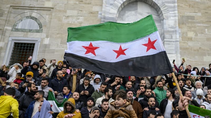 Chute d'al-Assad en Syrie: d'où vient le drapeau à trois étoiles brandi par la population?