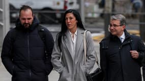 Jennifer Hermoso, lors de son arrivée devant le tribunal de l'Audience nationale, à Madrid, le 2 janvier 2024