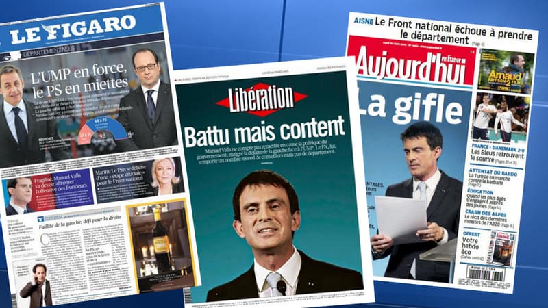 La débâcle de la gauche fait la Une de la presse, lundi 30 mars. 