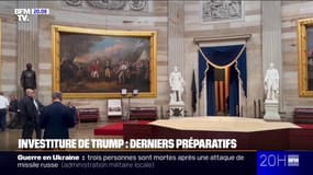 Les tous derniers préparatifs à l'intérieur du Capitole, deux jours avant l'investiture de Donald Trump