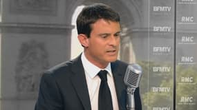 Le Premier ministre Manuel Valls répondant aux questions de Jean-Jacques Bourdin ce mercredi