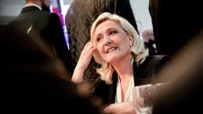 Marine Le Pen au Havre (Seine-Maritime), le 1er mai 2023, pour la "fête de la Nation" du Rassemblement national.
