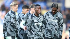 Les joueurs de Chelsea avant le match contre Everton, le 10 décembre 2023.